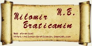 Milomir Bratičanin vizit kartica